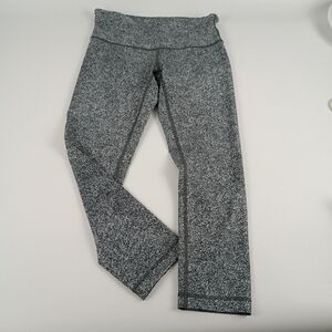 lululemon athletica Grey Mottled Cropped Leggings